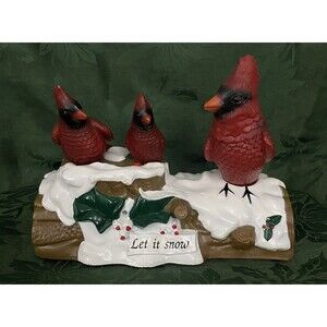 Gemmy Christmas Cardinals Trio Chirps & Plays 2) Songs Animated Musical Red Bird